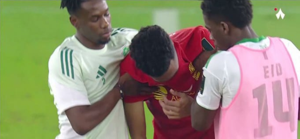 دموع مصعب الجوير بعد مباراة الأهلي والقادسية بكأس الملك