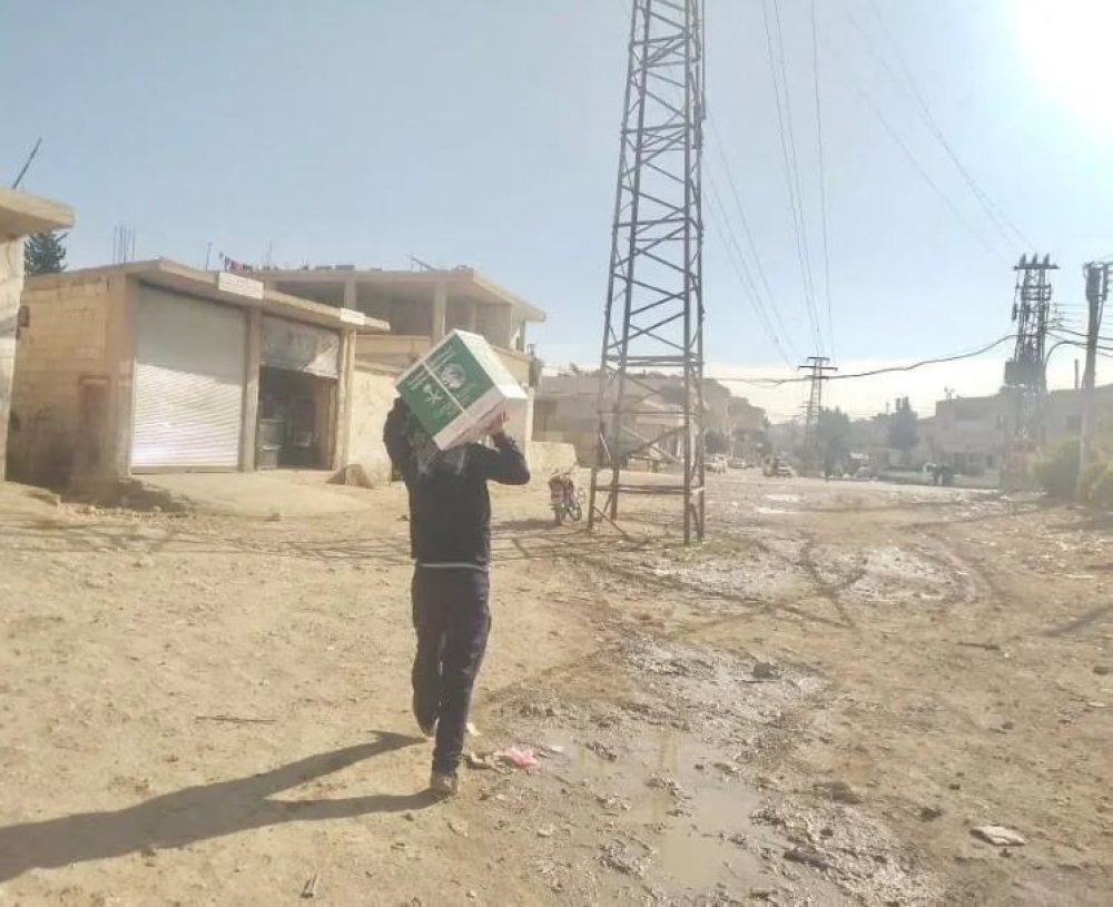 مركز الملك سلمان يوزع مساعدات في ريف دمشق ولبنان