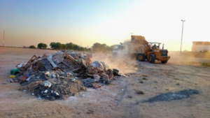 قرية العليا الأجمل: إزالة 1887م³ مخلفات وتأهيل مساحات خضراء