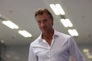 Saudi Arabia's defensive lineup against Comoros in the 2025 Arab Cup