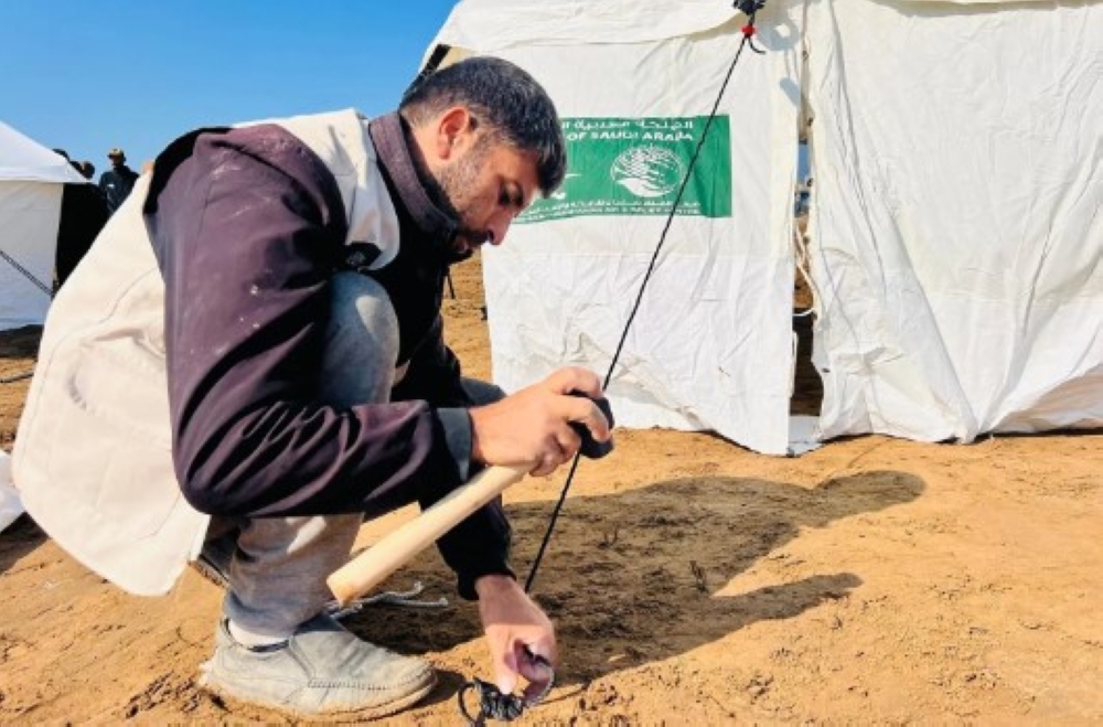 مركز الملك سلمان يفتتح مخيم إيواء جديد للأسر في غزة