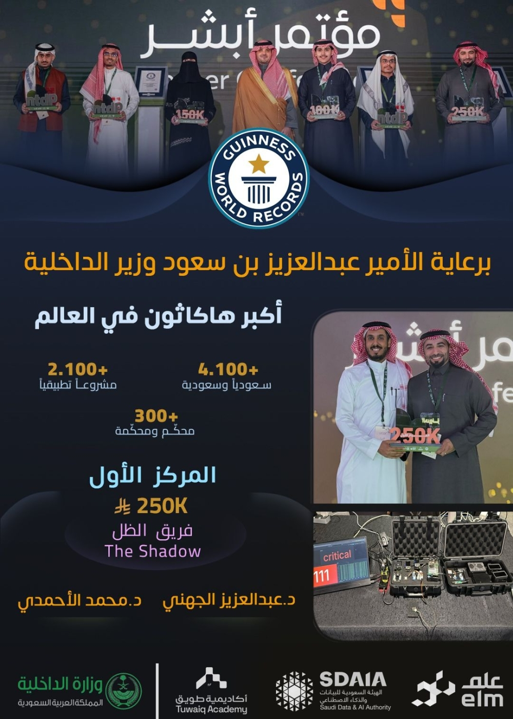 The Shadow Project wins the Absher Tuwaiq Hackathon: An innovation for the safety of security personnel