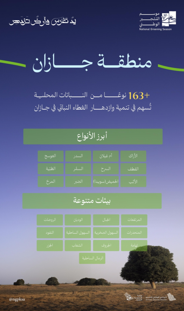 جازان: 165 نوعاً نباتياً لدعم مبادرة السعودية الخضراء