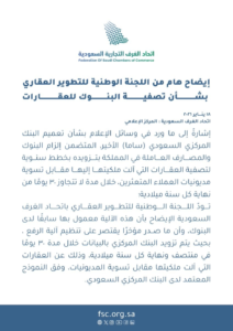 The Federation of Chambers clarifies the mechanism for liquidating bank real estate and SAMA's instructions