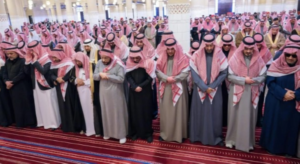 The Governor of Riyadh performs the funeral prayer for Prince Bandar and Princess Moudi