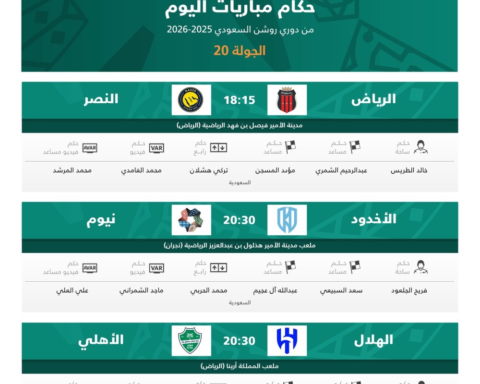 حكام مباريات دوري روشن اليوم: قمة الهلال والأهلي ومواجهة النصر