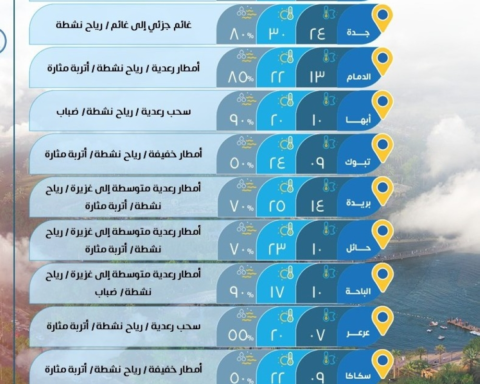 Weather in Saudi Arabia: Rain, wind, and a drop in temperatures