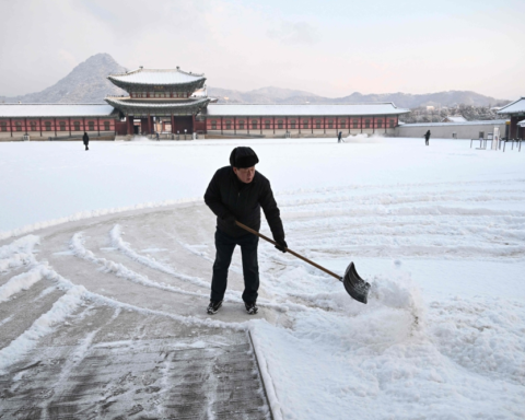 A snowstorm in South Korea cancels 163 flights at Jeju Airport
