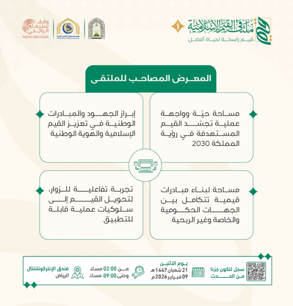 ملتقى القيم الإسلامية الأول لتعزيز الهوية الوطنية في الرياض
