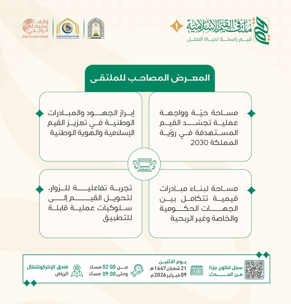 ملتقى القيم الإسلامية الأول لتعزيز الهوية الوطنية في الرياض