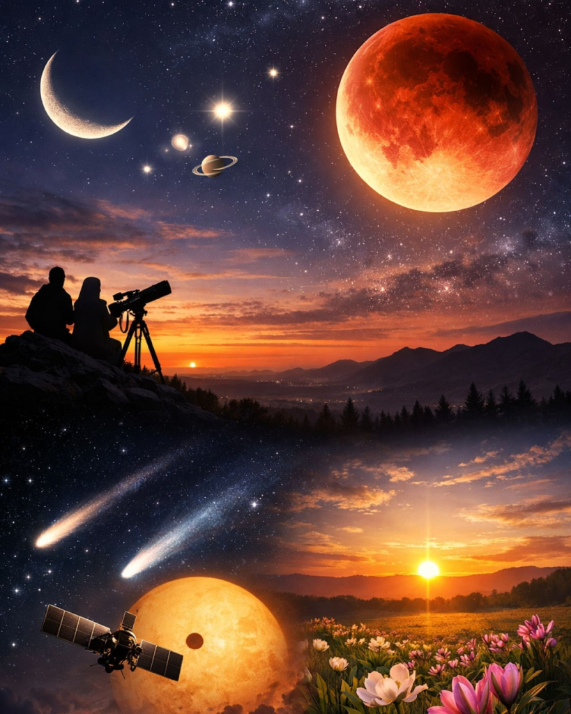 Astronomical phenomena in Ramadan 2026: An observation guide from conjunction to eclipse