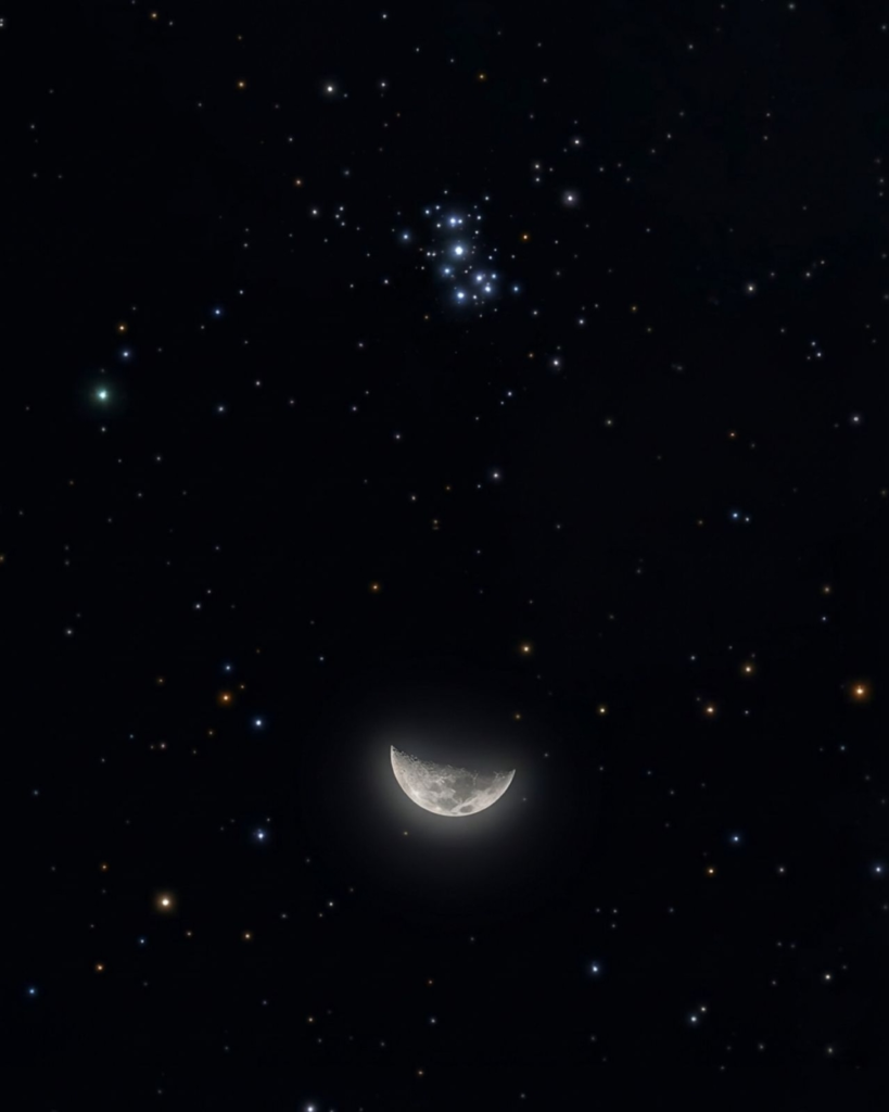 اقتران قمر رمضان بالثريا 2026: دليل الرصد والمشاهدة