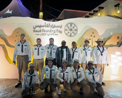 Saudi scouts participate in the 'Let's Play Together' initiative in Qiddiya city