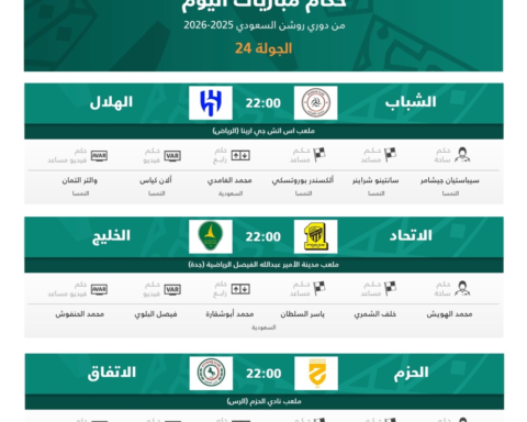 حكام الجولة 24 بدوري روشن: قمة بين الهلال والشباب