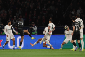 Result of the Paris Saint-Germain vs. Chelsea match (5-2) in the Champions League