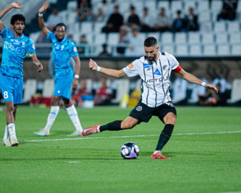 Al-Shabab team achieves a valuable victory over Al-Akhdoud with a clean sheet of two goals